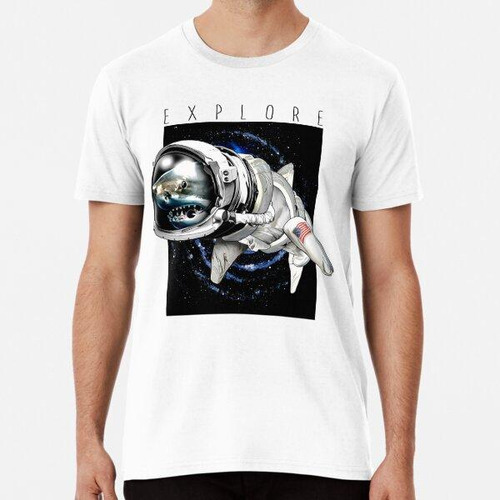 Remera Space Explorer Astronaut Shark Algodon Premium