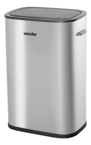 Lixeira 55lt Inox Vonder Abertura E Fechamento Automatico Cor Cinza