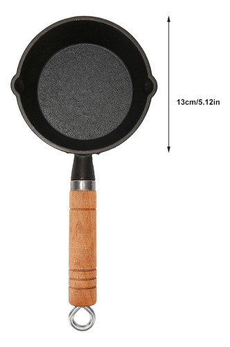 Sartén De Hierro Fundido Con Caños De Goteo De Madera