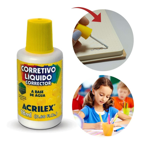 Corretivo Liquido Base Água Secagem Rápida 18ml - Acrilex