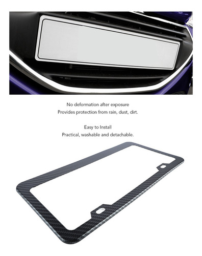 2pcs Porta Placas Universal Estilo Fibra De Carbono