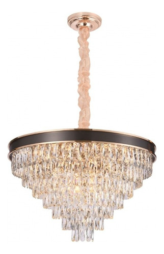 Lustre Pendente Redondo Cristal Sindora Dcd00228 80cm E14 Cor Dourado Bivolt