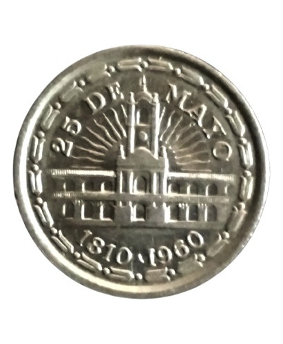 Argentina Moneda 1 Peso Conmemorativa 25 De Mayo 1810/1960