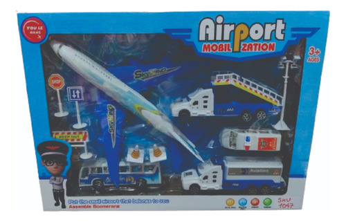 Set Aeropuerto Avion + Micro + Camion + Accesorios