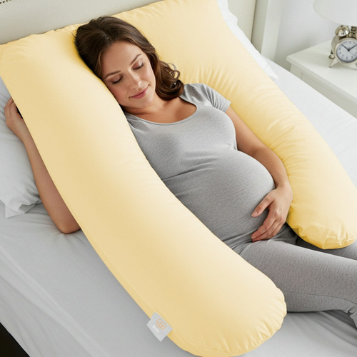 Travesseiro Gestante Gigante Grávida Almofada Estampada Cor Palha