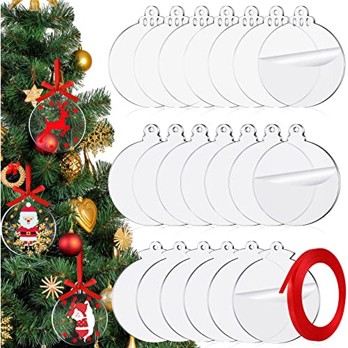 30 Adornos De Navidad De Acrílico Transparente De 3.0 ...
