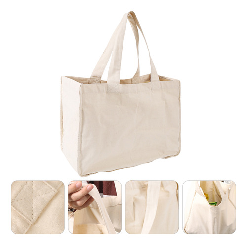 Bolsa De Compras De Algodón Portátil De Lona