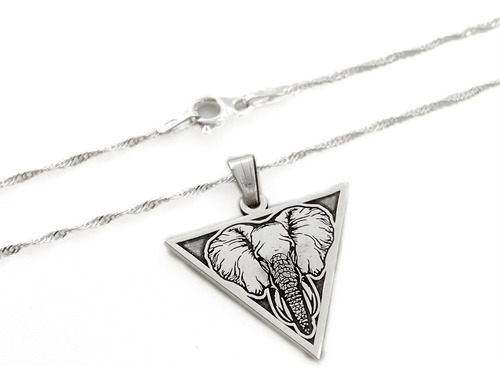Cadena Y Dije Elefante Plata 925 Plata 925 55 Cm