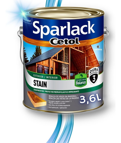Sparlack Cetol Balance Stain Natural Acetinado B. Água 3,6l