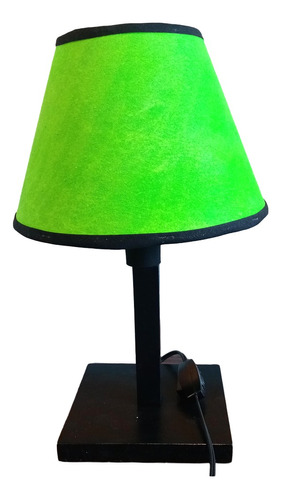 Lampara Portátil Artesanal  -pantalla Simil Lonja Verde Fluo