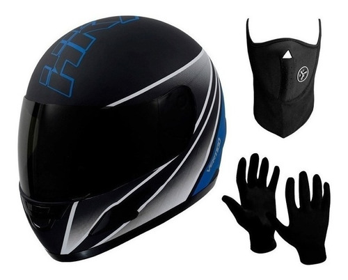 Casco Integral Vertigo Hk7 Graficas + Cuello + Guantes - Fas