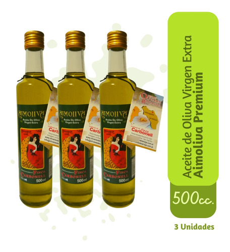 Aceite De Oliva Virgen Extra Aimoliva Premium 500cc X 3 Unid