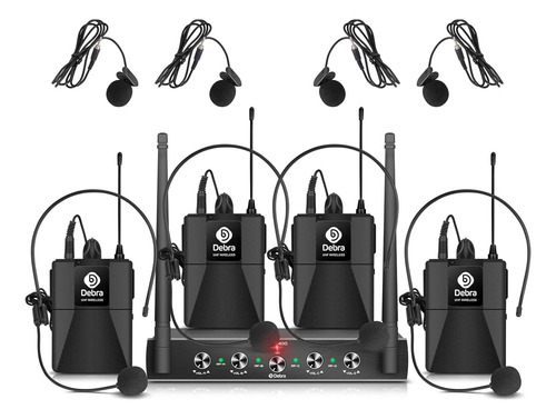 Micrófono Inalámbrico Au400 Pro Uhf De 4 Canales