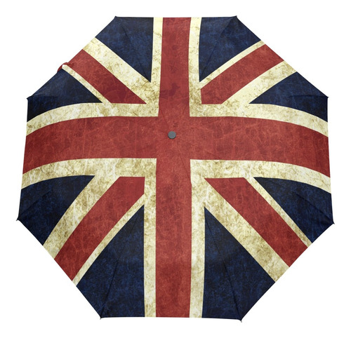 Paraguas Plegable Vintage Union Jack Británico Con Apertura