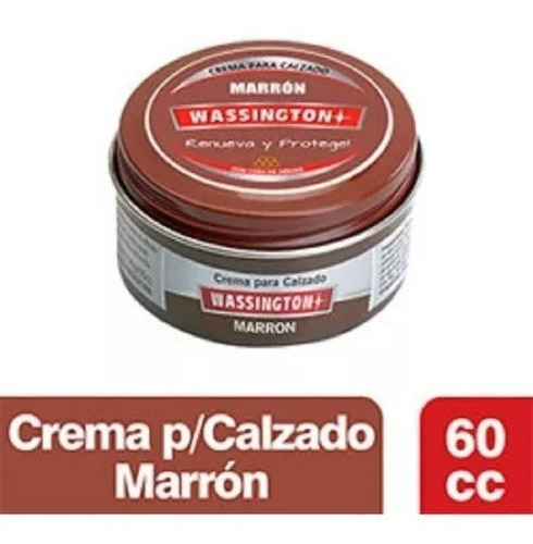 Crema Para Calzado Marron Wassington 60g - Kit X 3