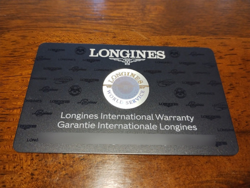 Tarjeta De Garantia De Reloj Longines - Linea Nueva.