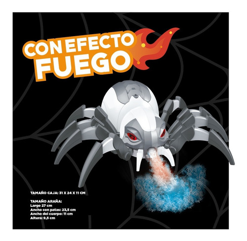Imagen 3 de 8 de Araña Mecanica A Control Spid Fire Con Luz Sonido Spider Edu