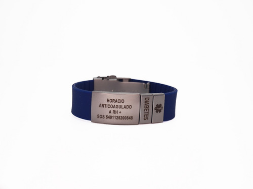 Infopulsera Elite Con 2 Badge Datos Personalizada Color Azul Largo 24 Cm