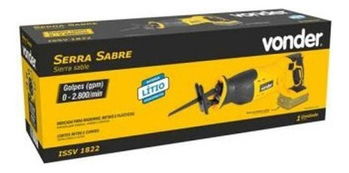 Serra Sabre Com Bateria Intercambiável 18v 4.0ah 1822 Vonder