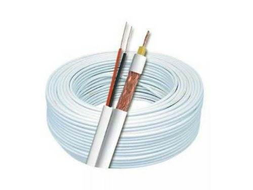 5 Caixas De Cabo Coaxial 4mm Cftv Bipolar 80% Malha 100mt Nf