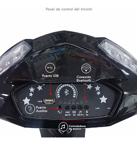 Imagen 3 de 7 de Triciclo Bebeglo Rs-4080 Negro