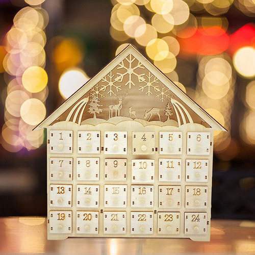 Fairy Lights 2022 Calendario De Adviento De Madera Con Luces