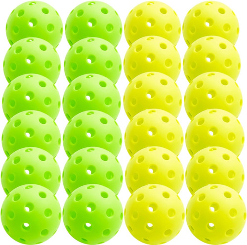 24 Pack De Pelotas De Pickleball Wakefa Verde Y Amarillo