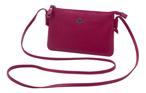 Bolsa Feminina Transversal De Couro Legítimo Mariart Onix Cor Magenta