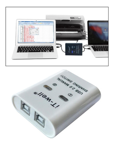 Computadoras Comparten Dispositivo De Impresora De Blanco