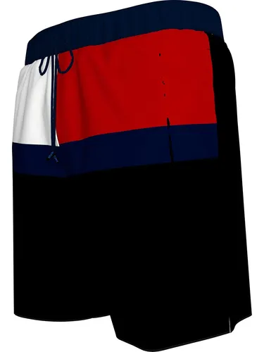 Pantaloneta De Baño Negra Con Cordón Tommy Hilfiger