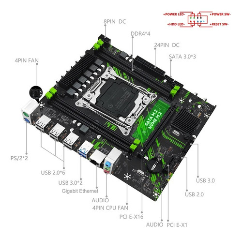 Kit Cpu Intel Xeon E5 Motherboard Ram Ddr4 Ecc X99 32 Gb 2667v3 (Reacondicionado)