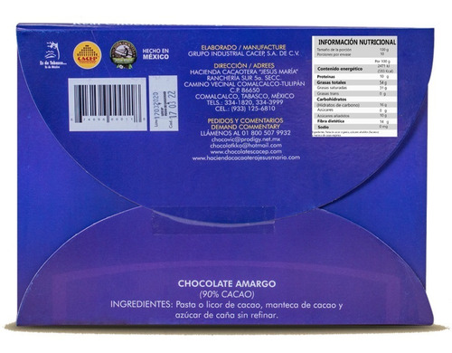 Imagen 2 de 6 de 1 Kg Chocolate Amargo 90% Cacao Orgánico