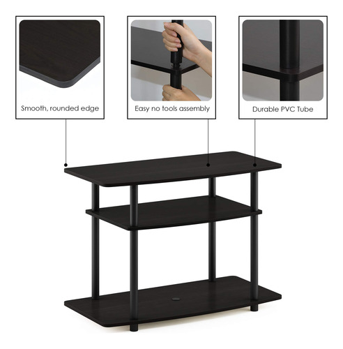 Mesa Para Tv De 3 Niveles Madera Espresso / Negro