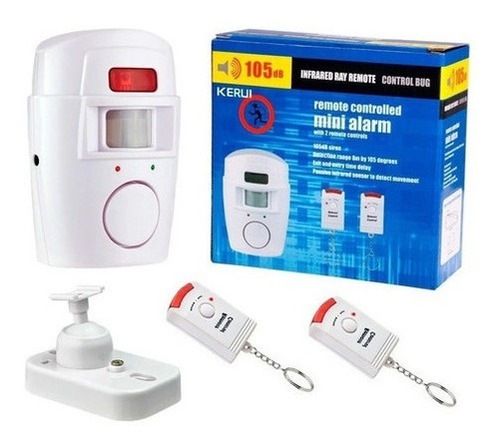 Kit Alarma Inalámbrica 3 Sensor Movimiento Sirena 6 Control Blanco