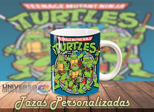 Imagen 4 de 4 de Tazas Sublimadas De Tortugas Ninja Blancas Y Magicas