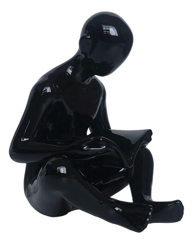 Lector Estatua Figuras Coleccionables Pensador Negro