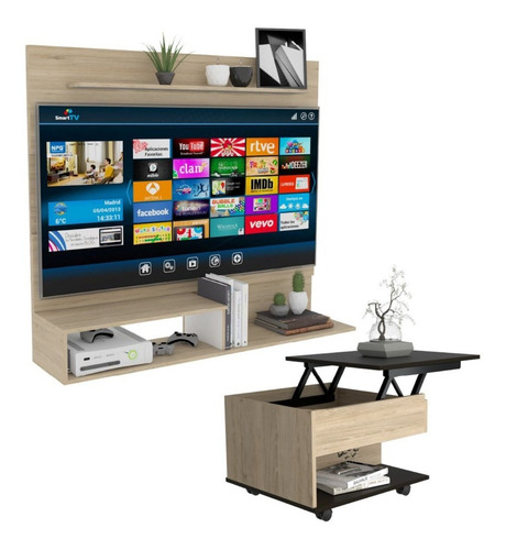 Combo Para Sala Panel De Tv Y Mesa De Centro Extensible