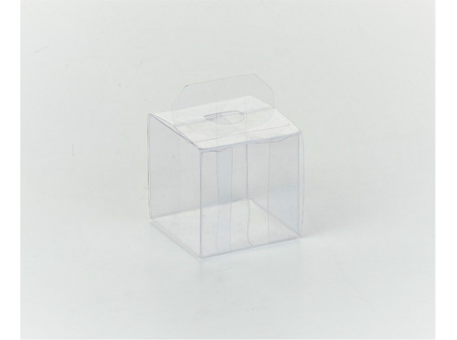 Caja Cubo Pvc Cristal 6x6x6 Cm (x100) Souvenir Macarons 102c