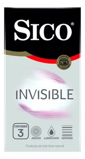 Preservativos Sico Invisible 3 Piezas