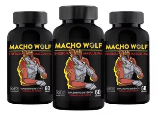 Pack 03 Frascos Macho Wolf Energía Masculina - Envío Gratis