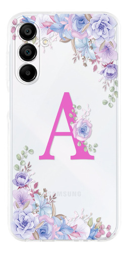 Funda Para Galaxy Antigolpes Flores Personalizada Tu Inicial