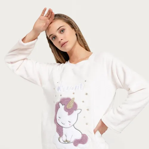 Pijama 2 Piezas Polar Mujer Importado Unicornio Invierno