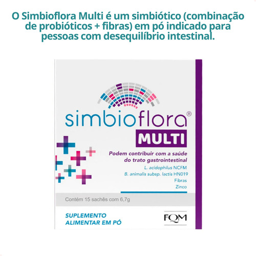 Simbioflora Multi Probiotico Da Farmoquimica 15 Sachês 6,7 G Sem Sabor