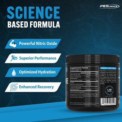 Pescience High Volume Caffeine Free Pump Pre Workout, Raspbe