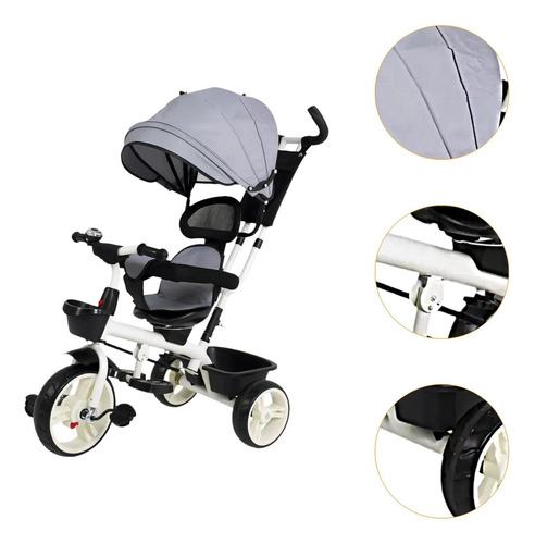Triciclo Para Bebé Con Asiento Giratorio Carriola Ajustable