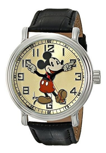 Disney Vintage Mickey Mouse Reloj Para Hombre Con Band