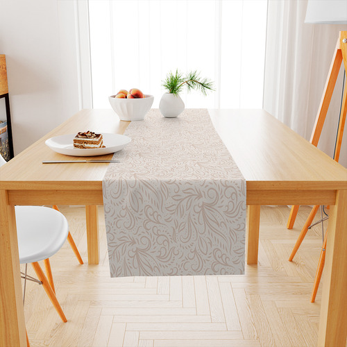 Caminho De Mesa Decorativo 150x40cm 100% Poliéster Cor Bege