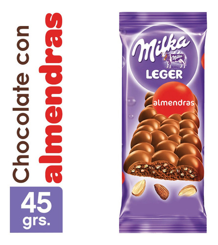 Pack X 6 Unid. Chocolate  Leger Almen 45 Gr Milka Chocolate