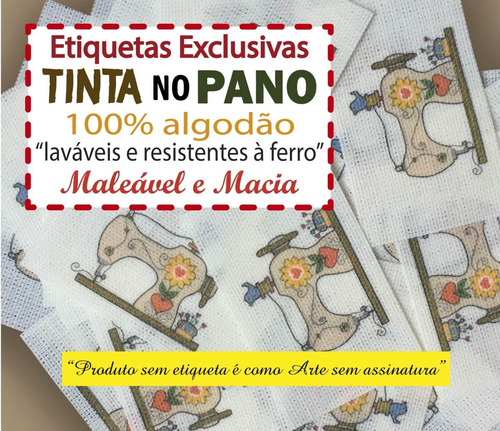125 Etiquetas Tema Máquina Costura Com Dados Personalizados.