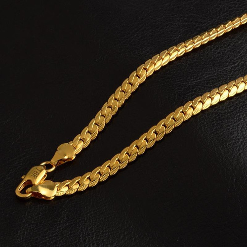 Corrente Banhada A Ouro 18k 50cm X 5mm Lindíssima Masculino